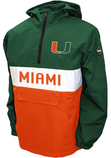 Miami Hurricanes Mens Green Alpha Anorak Pullover Jackets
