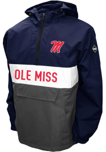 Ole Miss Rebels Mens Navy Blue Alpha Anorak Pullover Jackets