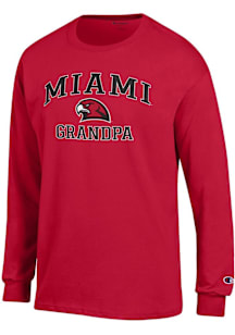 Champion Miami RedHawks Red Grandpa Jersey Long Sleeve T Shirt