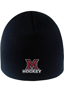 LogoFit Miami RedHawks Black Everest Mens Knit Hat