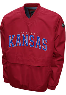 Kansas Jayhawks Mens Red Members Windshell Pullover Jackets