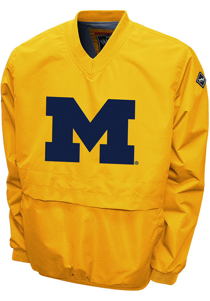 Michigan Wolverines Mens Big Logo Windshell YELLOW Pullover Jackets