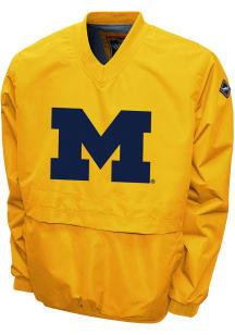 Mens Yellow Michigan Wolverines Big Logo Windshell Pullover Jackets