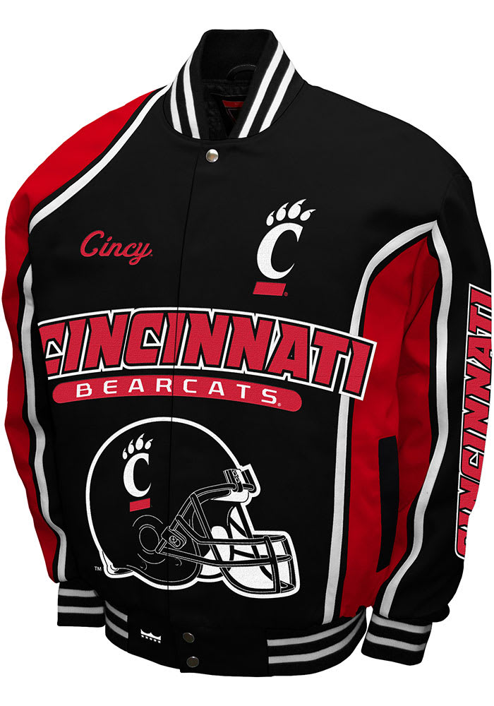 Cincinnati Bearcats Mens Black Thrill Cotton Twill Heavyweight Jacket