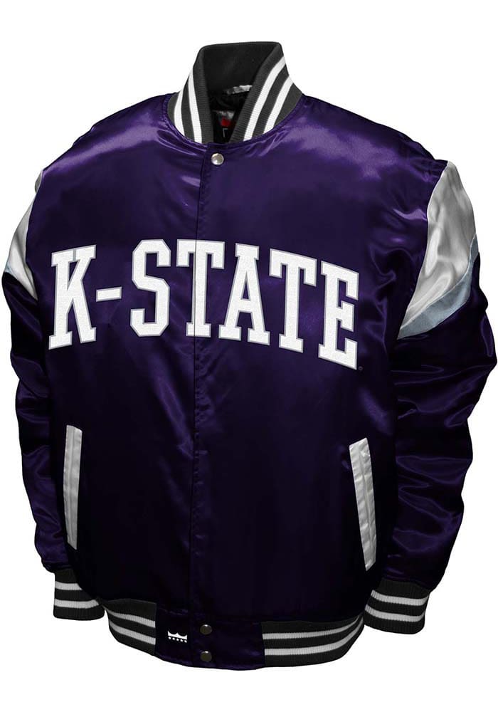 K-State Wildcats Mens Purple Power Satin Heavyweight Jacket