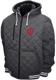 Indiana Hoosiers Mens Charcoal Dimond Quilted Medium Weight Jacket