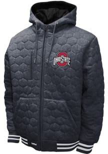 Ohio State Buckeyes Mens Charcoal Dimond Quilted Medium Weight Jacket