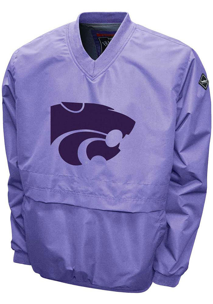 K-State Wildcats Mens Lavender Big Logo Windshell Pullover Jackets