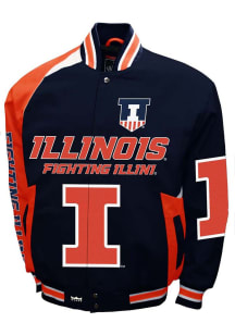 Mens Navy Blue Illinois Fighting Illini Spirt Cotton Twill Heavyweight Jacket