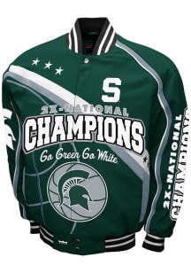 Michigan State Spartans Mens Green Commemorative Cotton Twill Heavyweight Jacket