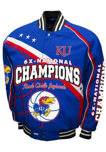 Kansas Jayhawks Mens Blue Commemorative Cotton Twill Heavyweight Jacket