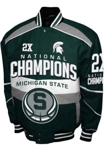 Mens Green Michigan State Spartans Commemorative Cotton Twill Heavyweight Jacket