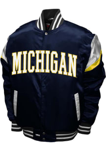 Michigan Wolverines Power Satin Heavyweight Jacket - Blue