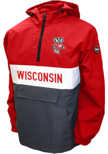 Mens Red Wisconsin Badgers Alpha Anorak Light Weight Jacket