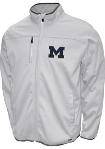 Mens White Michigan Wolverines FC Softshell Medium Weight Jacket