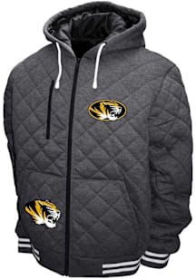 Missouri Tigers Mens Charcoal Diamond Quilted Medium Weight Jacket