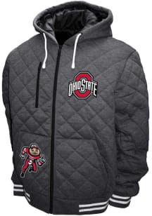 Mens Charcoal Ohio State Buckeyes Diamond Quilted Medium Weight Jacket