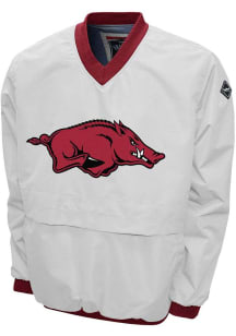 Arkansas Razorbacks Mens White Big Logo Windshell Pullover Jackets