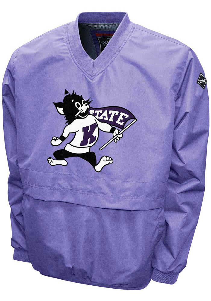 K-State Wildcats Mens Lavender Willie Big Logo Windshell Pullover Jackets