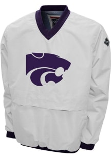 Mens White K-State Wildcats Big Logo Windshell Pullover Jackets