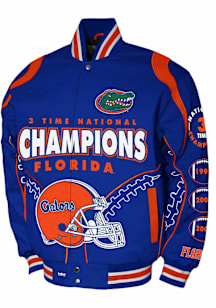 Mens Florida Gators Football Commemorative Cotton Twill Heavyweight Jacket - Blue
