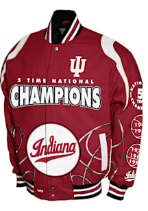 Mens Indiana Hoosiers Basketball Commemorative Cotton Twill Heavyweight Jacket - Cardinal
