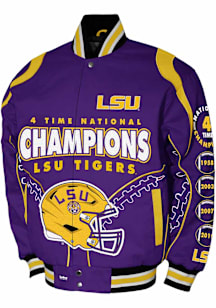 Mens LSU Tigers Football Commemorative Cotton Twill Heavyweight Jacket - Purple