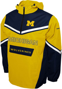 Mens Navy Blue Michigan Wolverines Action Anorak Windshell Pullover Jackets