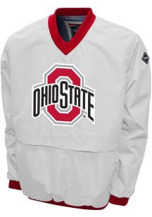 Mens White Ohio State Buckeyes Big Logo Windshell Pullover Jackets