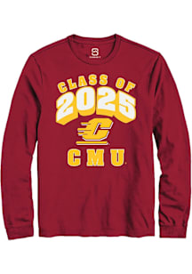 Summit Sportswear Central Michigan Chippewas Maroon Class of 2025 Long Sleeve T Shirt