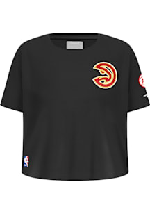 Pro Standard Atlanta Hawks Girls Black Classic Essentials Short Sleeve Fashion T-Shirt