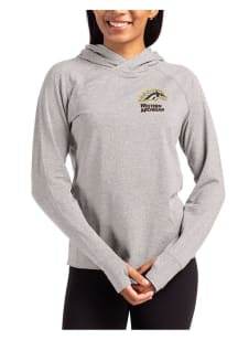 Womens Western Michigan Broncos Grey Cutter and Buck Adapt Knit Hood Hooded Sweatshirt