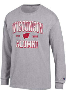 Mens Wisconsin Badgers Grey Champion Est Alumni Jersey Tee