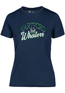 Levelwear Hartford Whalers Womens Navy Blue Maddox Origins Short Sleeve T-Shirt