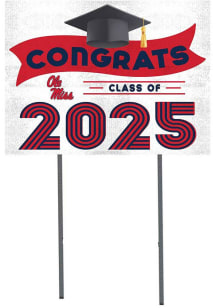 Ole Miss Rebels KH Sports Fan Class of 2025 graduation graphic Yard Sign - White