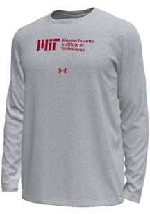 Under Armour MIT Engineers Grey Straight Name Tech Stretch Long Sleeve T-Shirt