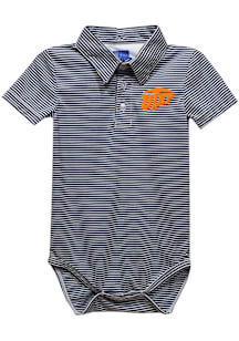 Vive La Fete UTEP Miners Baby Navy Blue Pencil Stripe Short Sleeve One Piece Polo
