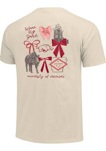 Arkansas Razorbacks Womens Ivory Coquette Campus Short Sleeve T-Shirt