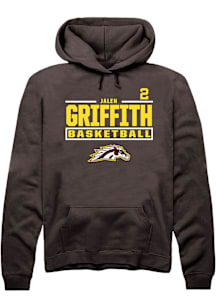 Jalen Griffith Western Michigan Broncos Mens Brown NIL Stacked Box Player Hood