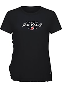 Levelwear New Jersey Devils Womens Black Airflow Scratched Short Sleeve T-Shirt