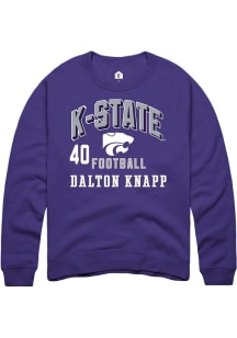 Dalton Knapp Rally Mens Purple K-State Wildcats NIL Arch Logo Player Crew