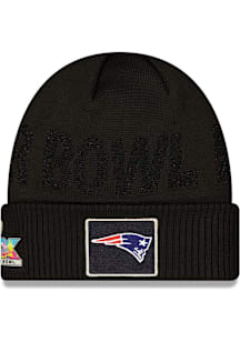 New Era New England Patriots Black Super Bowl LX Opening Night Cuff Mens Knit Hat