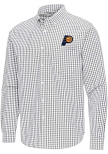 Antigua Indiana Pacers Mens Ash Ellis Long Sleeve Dress Shirt