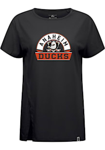 Levelwear Anaheim Ducks Womens Black Influx Banner Arch Short Sleeve T-Shirt