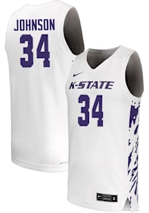 Mens K-State Wildcats White Nike NIL Name And Number Basketball Jersey