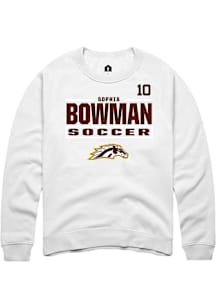 Sophia Bowman Western Michigan Broncos Mens White NIL Stacked Box Player Crew