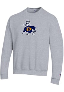 Mens Drexel Dragons Grey Champion Versa Twill Vault Dragon Crew Sweatshirt