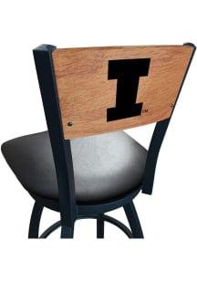 Black Illinois Fighting Illini Vinyl Seat Maple Back Swivel Pub Stool