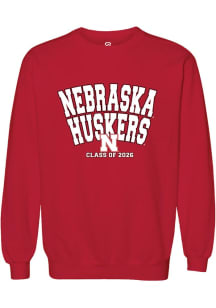 Mens Nebraska Cornhuskers Red Summit Sportswear Class of 2026 Crew Sweatshirt