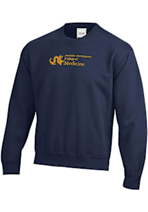 Mens Navy Blue Drexel Dragons Embroidered Crew Sweatshirt